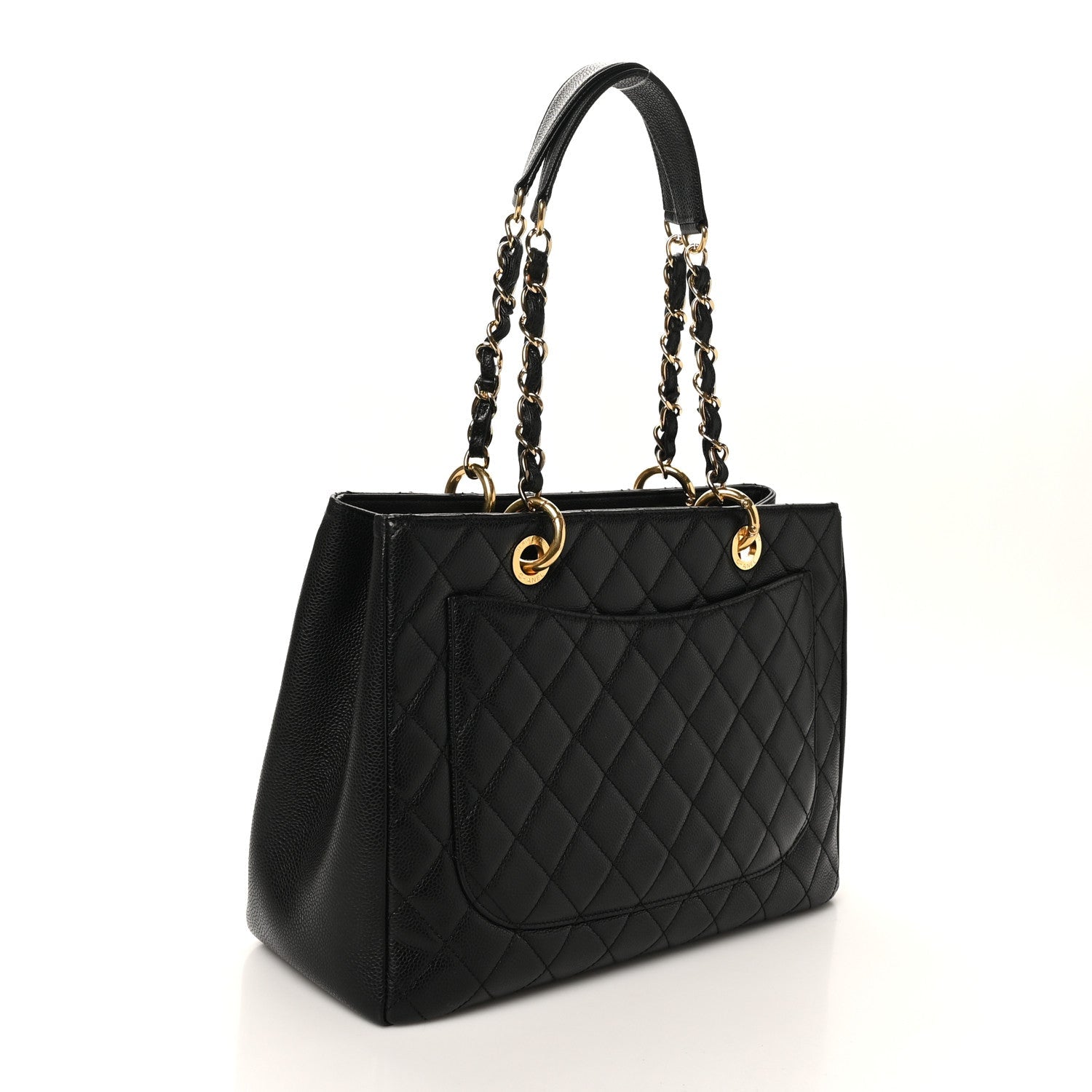 Caviar Quilted Grand Shopping Tote GST Black