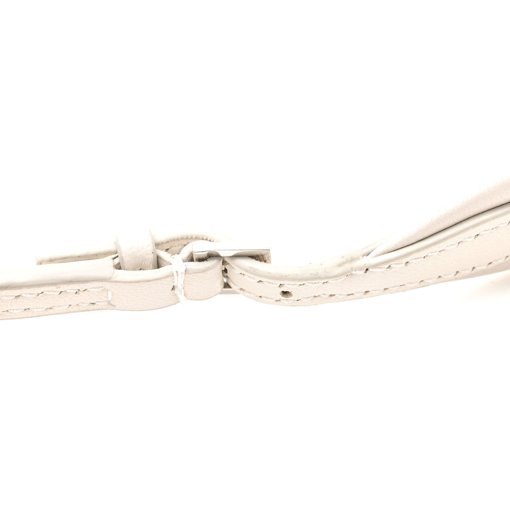 Calfskin Horsebit Slim Shoulder Bag White