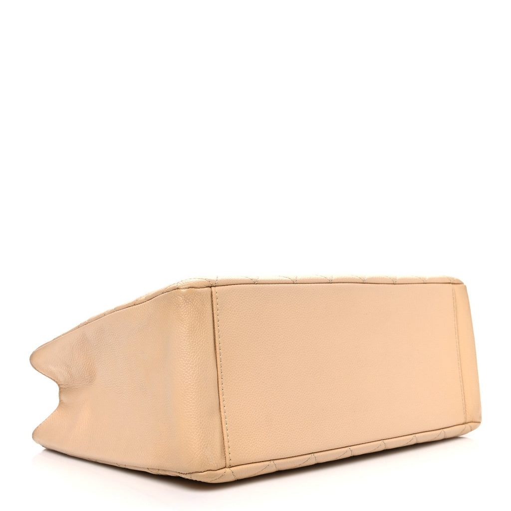 Caviar Quilted Grand Shopping Tote GST Beige