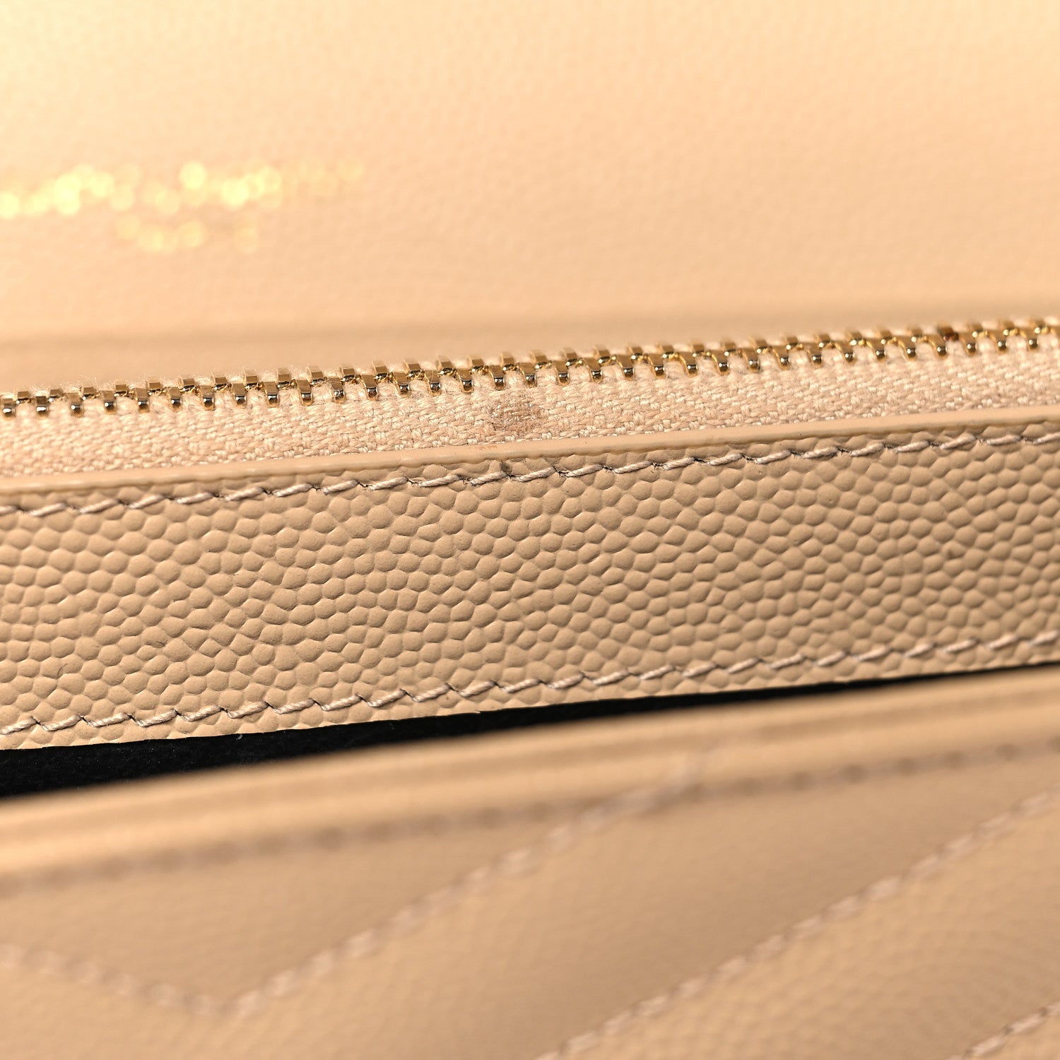 Grain De Poudre Matelasse Chevron Monogram Chain Wallet Nude Powder