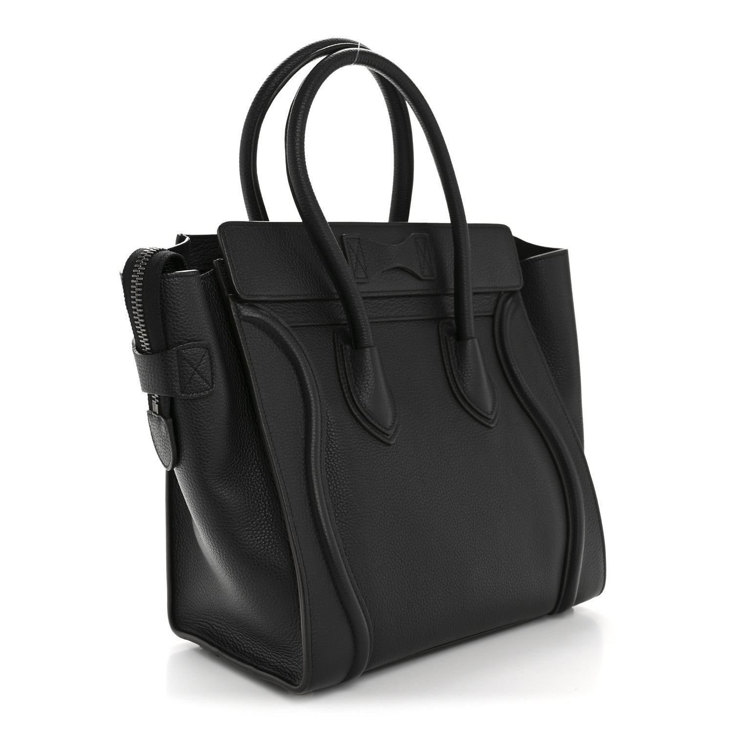Drummed Calfskin Micro Luggage Black