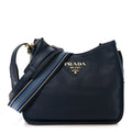Vitello Daino Soft Shoulder Bag Blue
