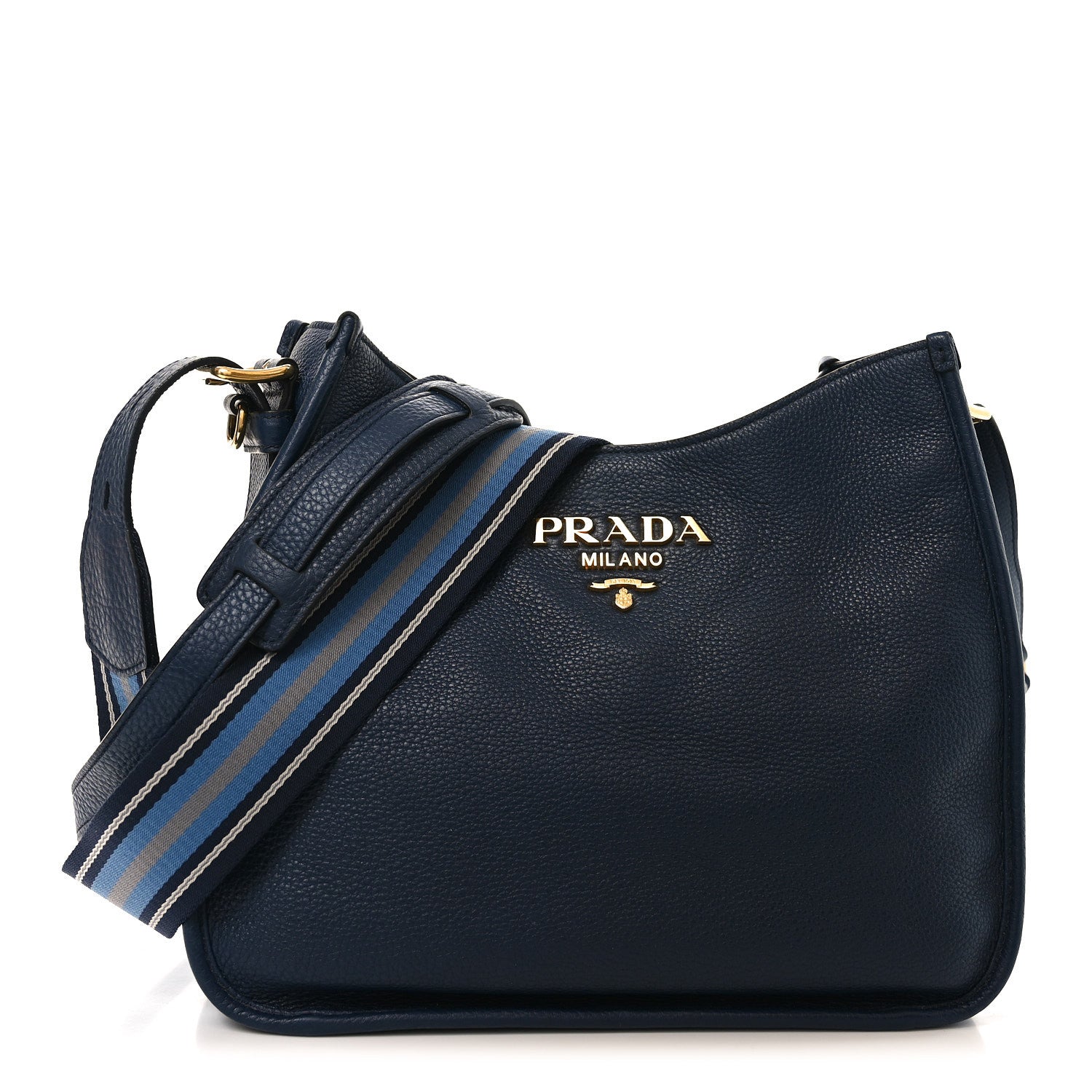 Vitello Daino Soft Shoulder Bag Blue