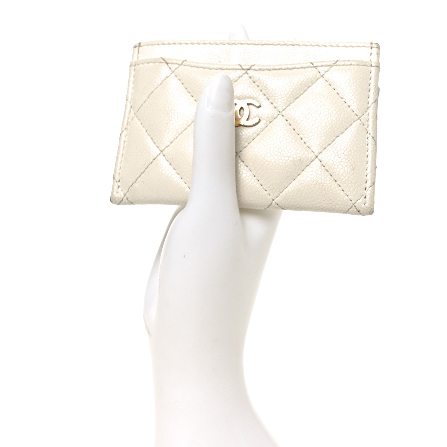 Caviar Quilted  Holder White