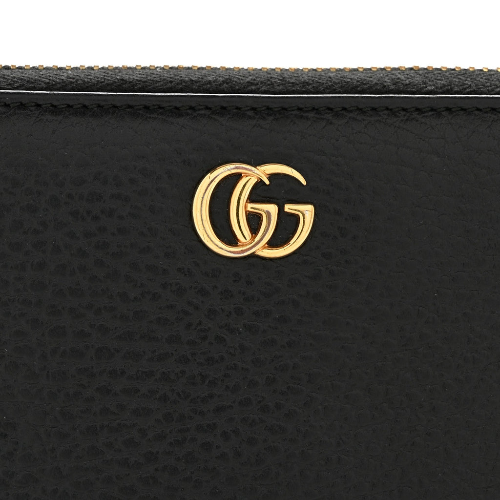 Dollar Calfskin GG Marmont Zip Around Wallet Black