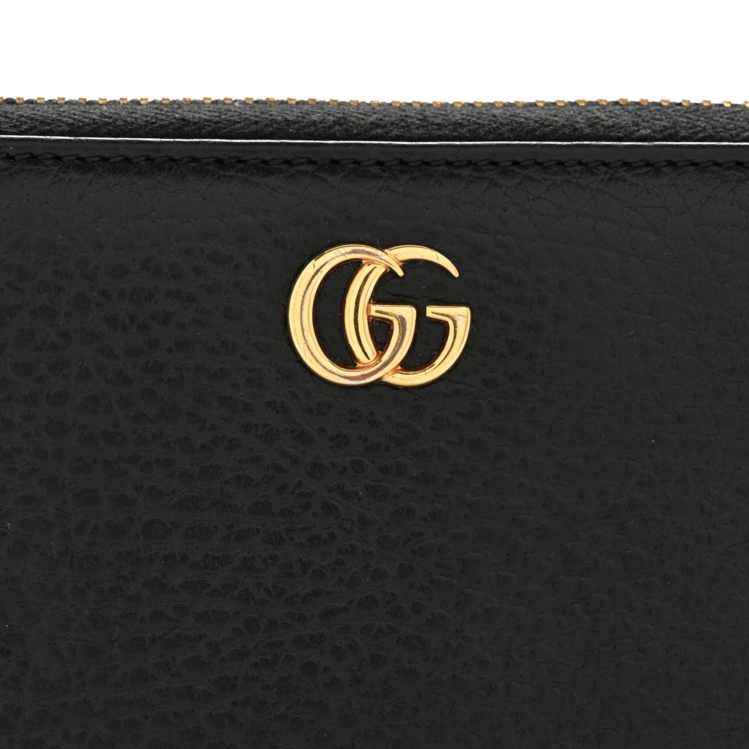 Dollar Calfskin GG Marmont Zip Around Wallet Black