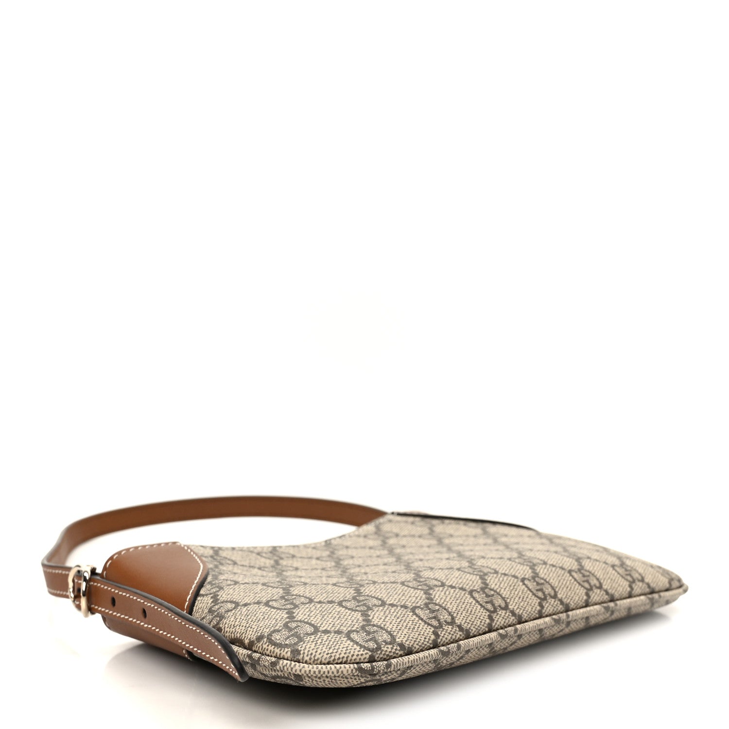 GG Monogram Calfskin Small Emblem Shoulder Bag Beige Dark Brown