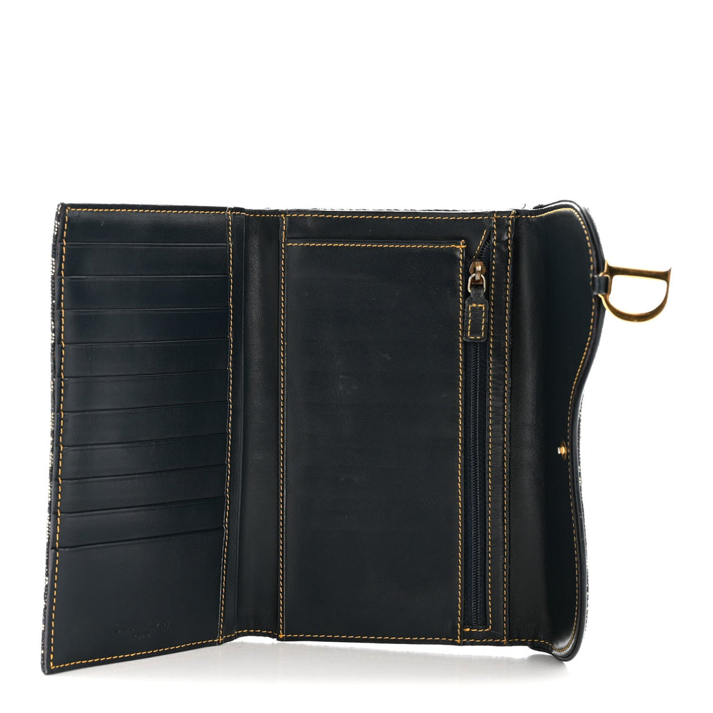 Monogram Saddle Wallet Navy