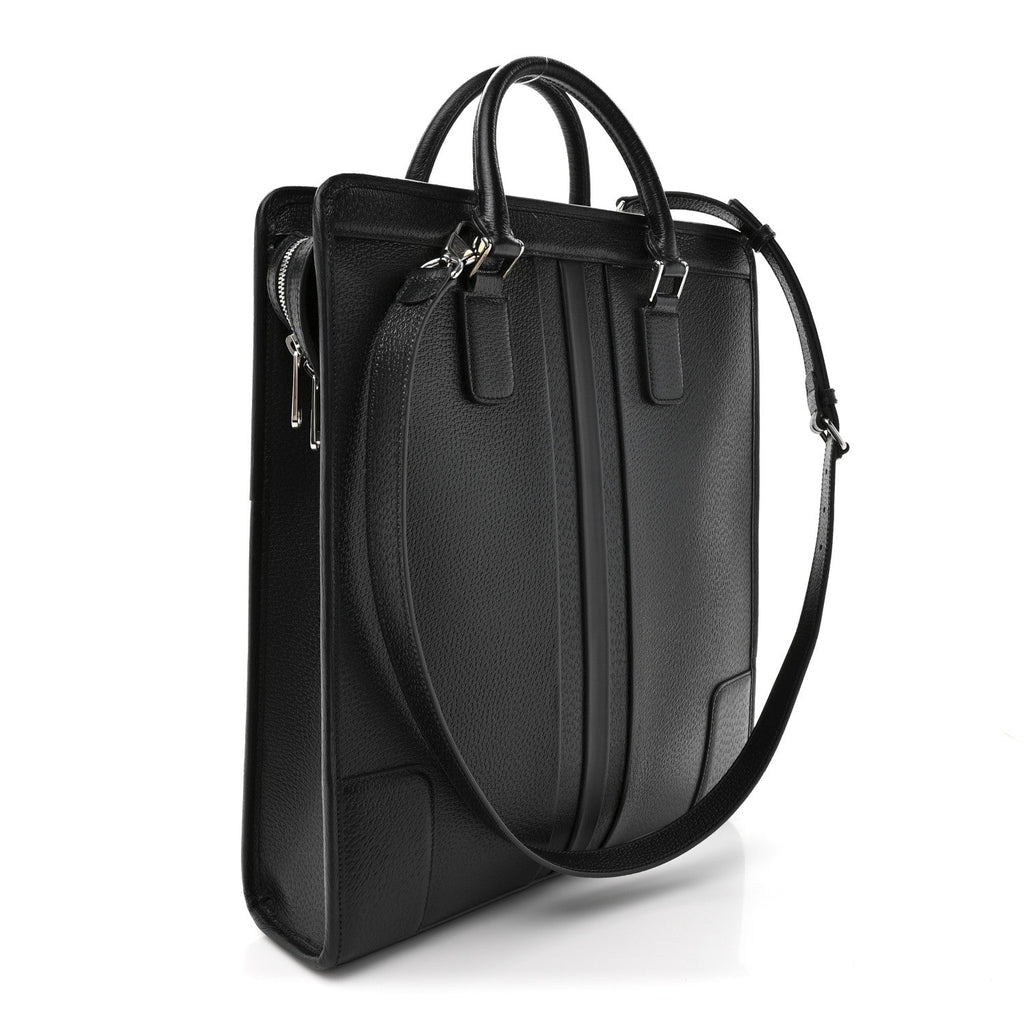 Dollar Pigprint Koi Calfskin Interlocking G Tote Bag Black