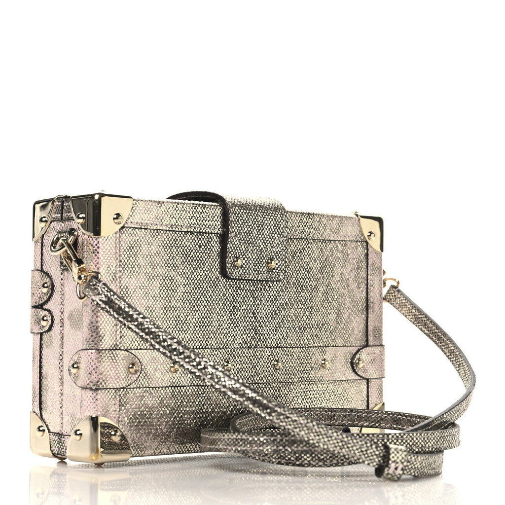 Lizard Petite Malle Silver