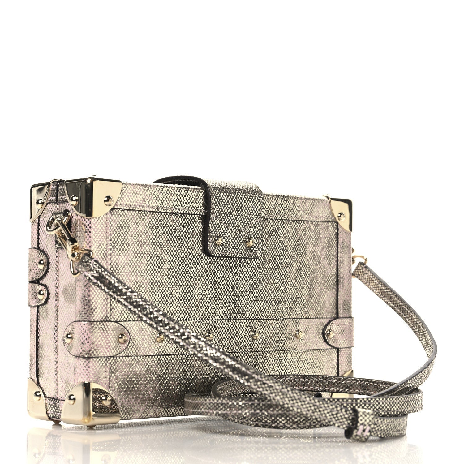Lizard Petite Malle Silver