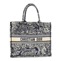Canvas Embroidered Large Dioriviera Toile De Jouy Reverse Book Tote Blue