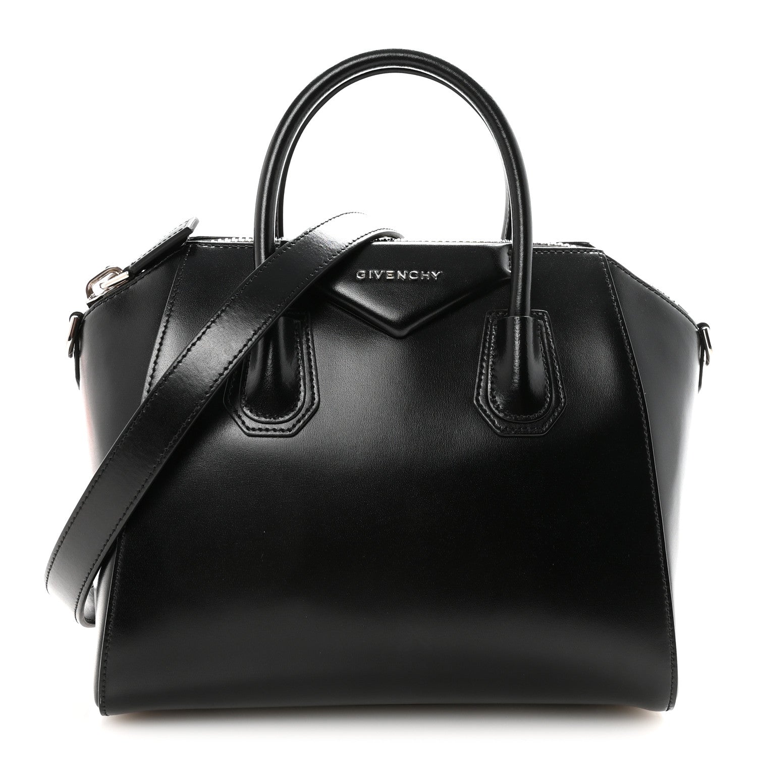Shiny Lord Calfskin Small Antigona Black