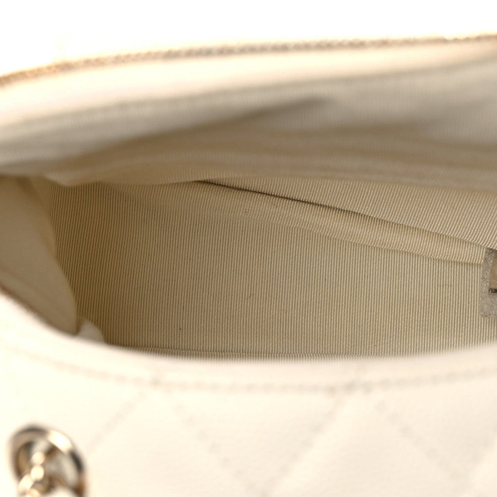 Caviar Quilted Small CC Day Backpack White