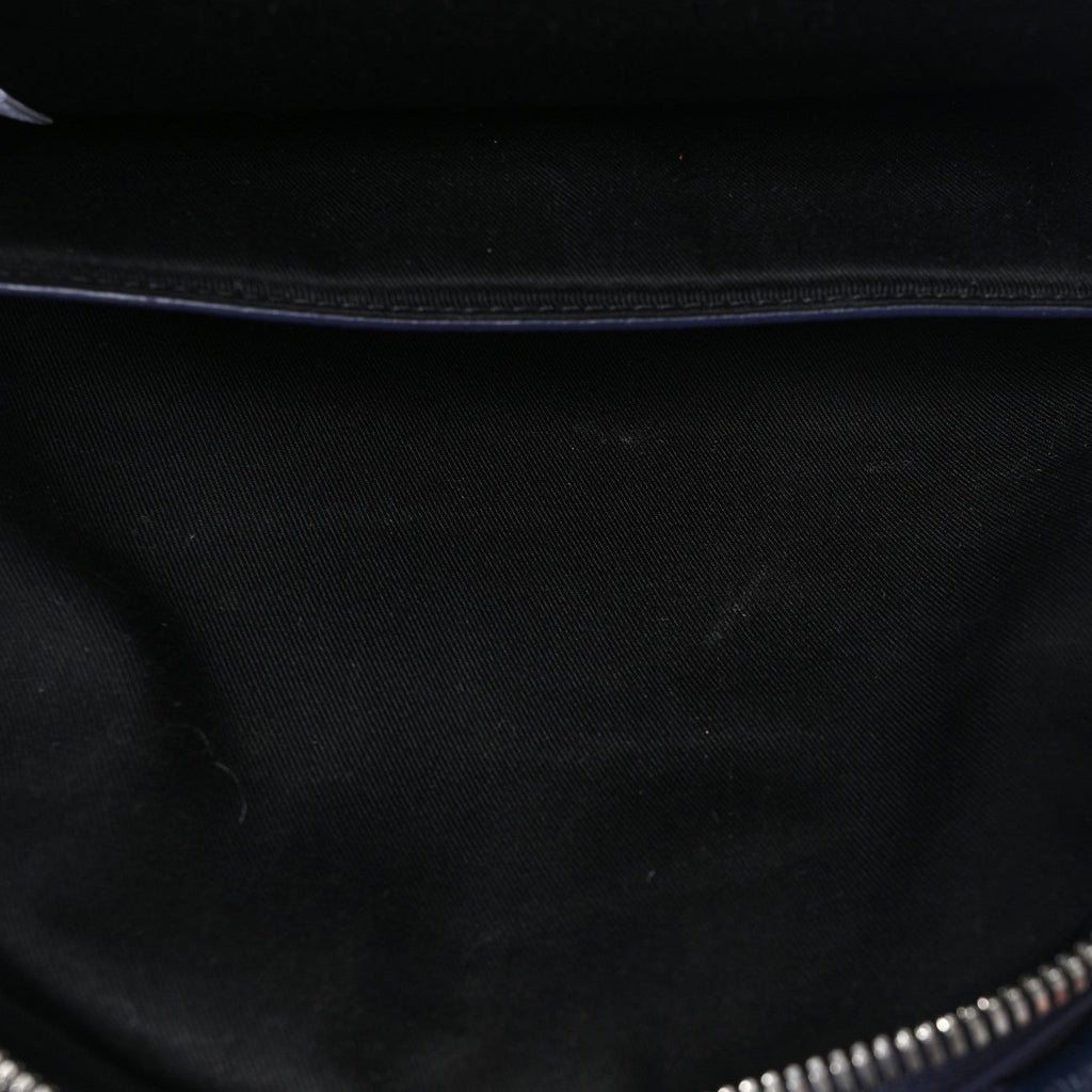 Calfskin Visetos Floral Leopard Klassik Small Stark Backpack Blue Black