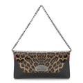 Patent Leopard Vero Dodat Clutch Brown