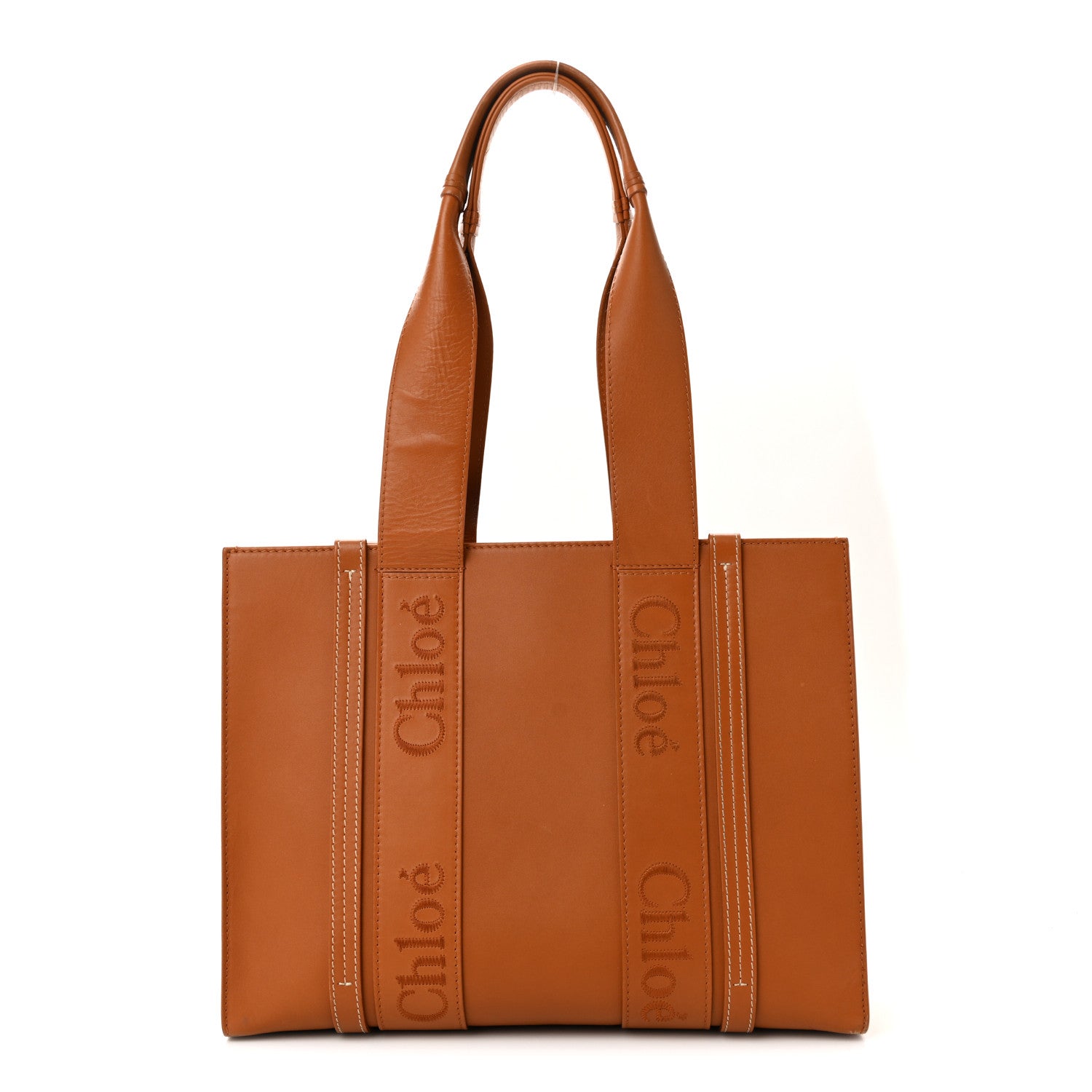 Calfskin Medium Woody Tote Caramel