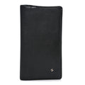 Goatskin Camellia Embossed Yen Wallet Black
