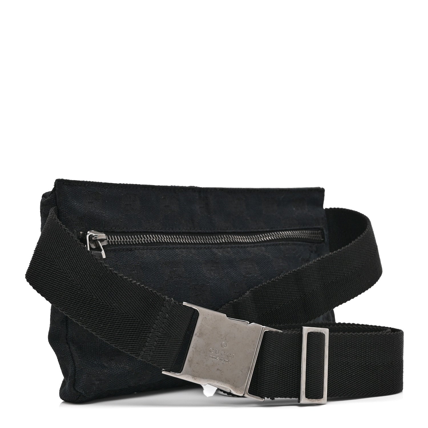GG Monogram Double Pocket Belt Bag Black