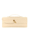 Nappa Intrecciato Long Andiamo Top Handle Clutch Sea Salt