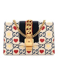 Textured Calfskin Valentine's Day Super Mini Sylvie Chain Shoulder Bag Ivory