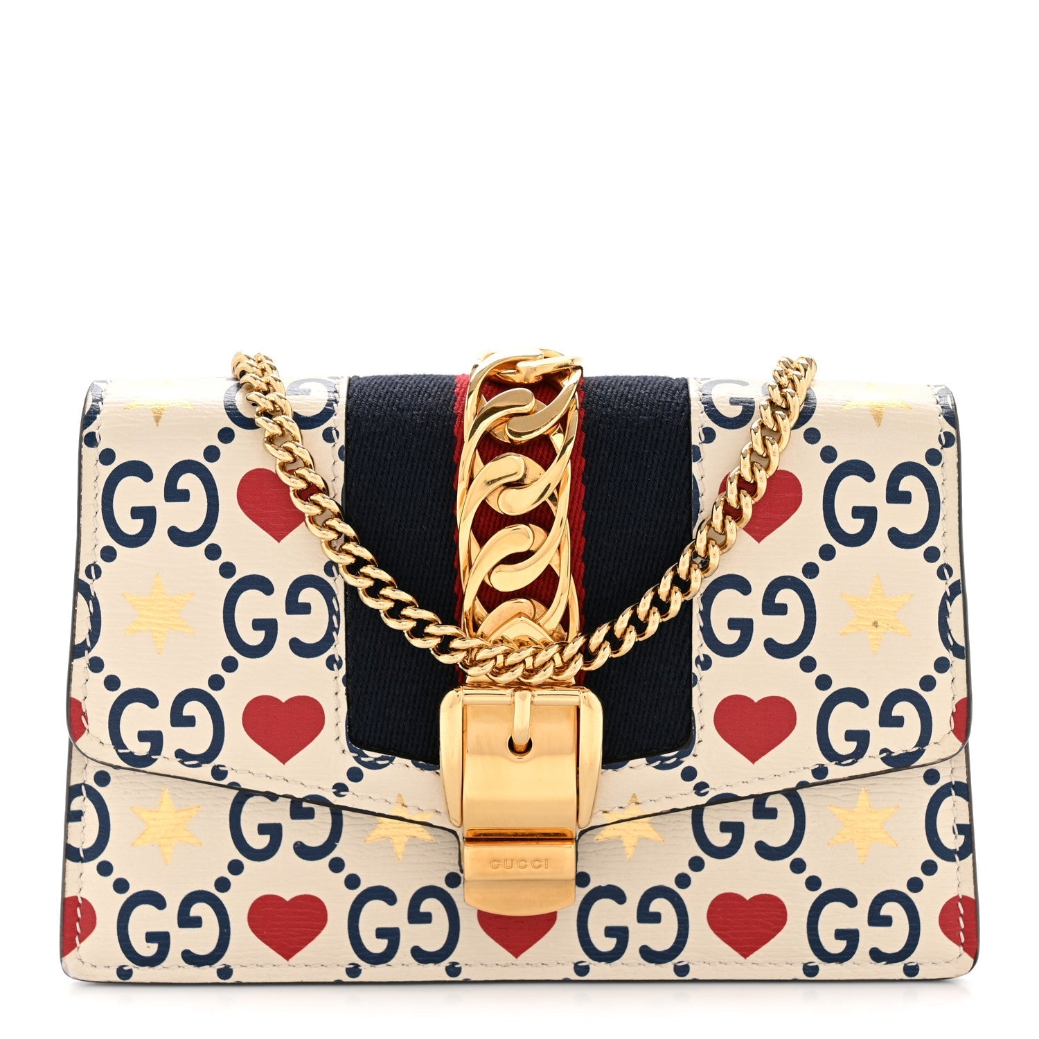 Textured Calfskin Valentine's Day Super Mini Sylvie Chain Shoulder Bag Ivory