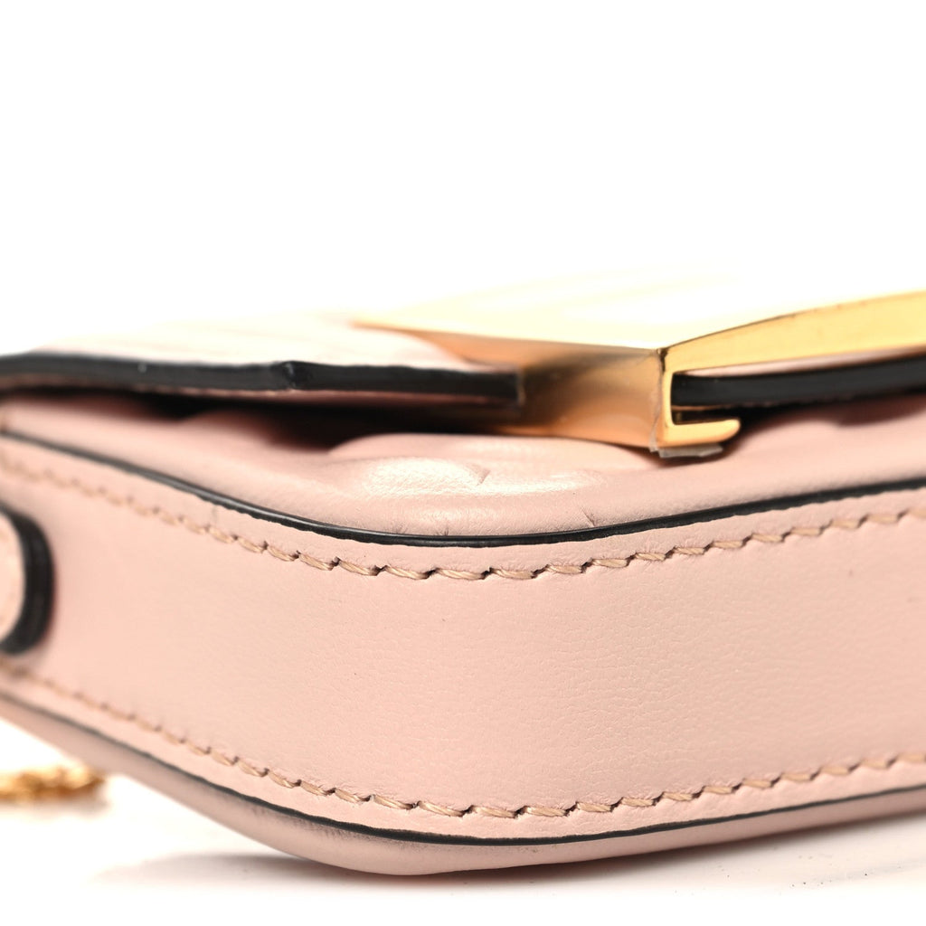 Nappa Matisse FF Embossed Nano Maxi Buckle Baguette Charm Rosa Quarzo