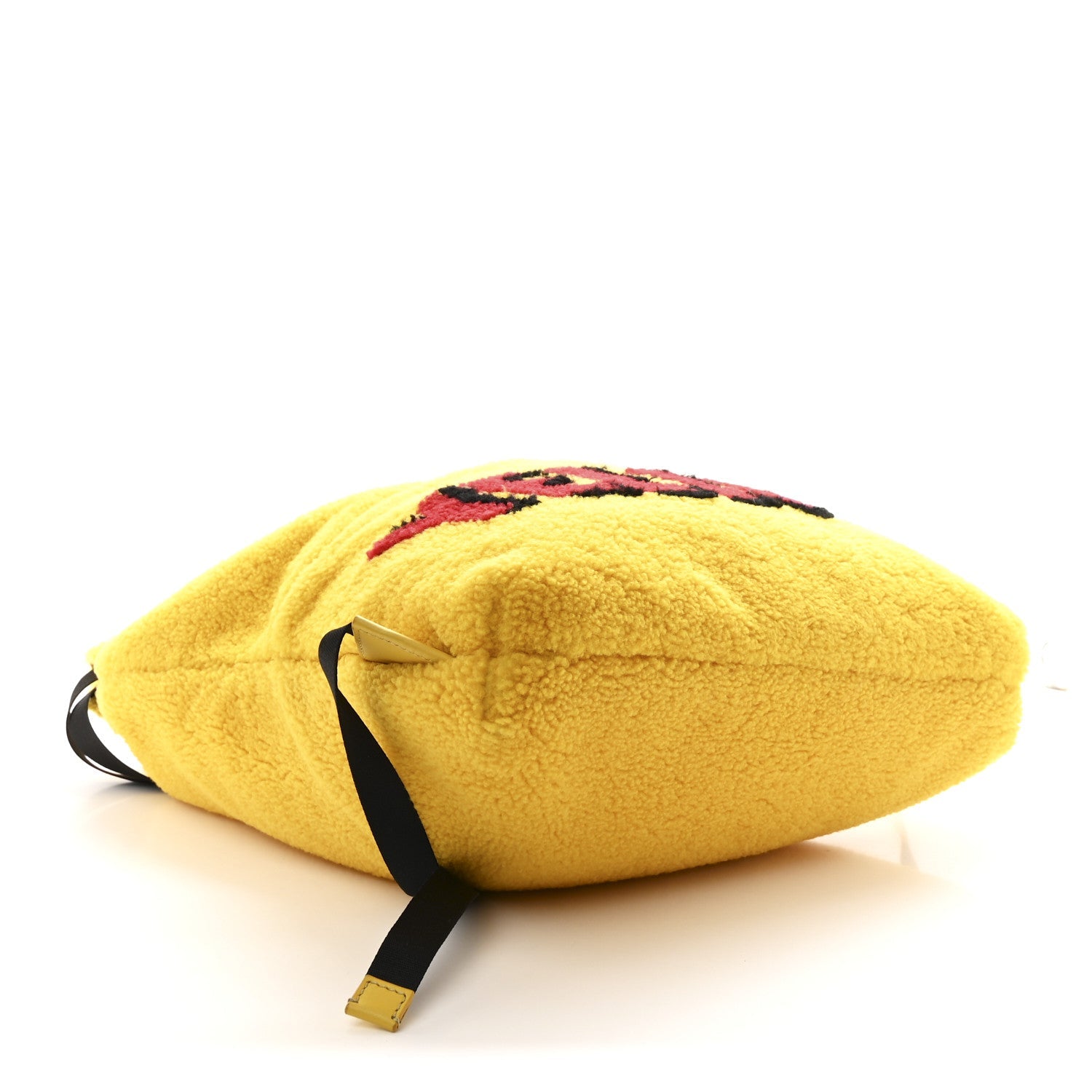 Shearling Calfskin Vocabulary Drawstring Backpack Yellow