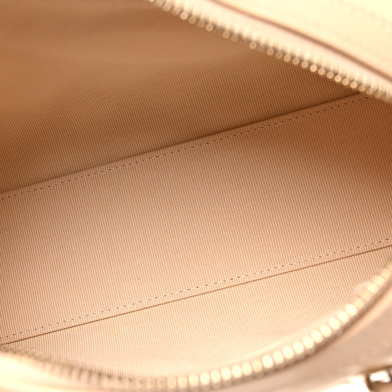 Lambskin Quilted Barrel Clutch With Chain Light Beige