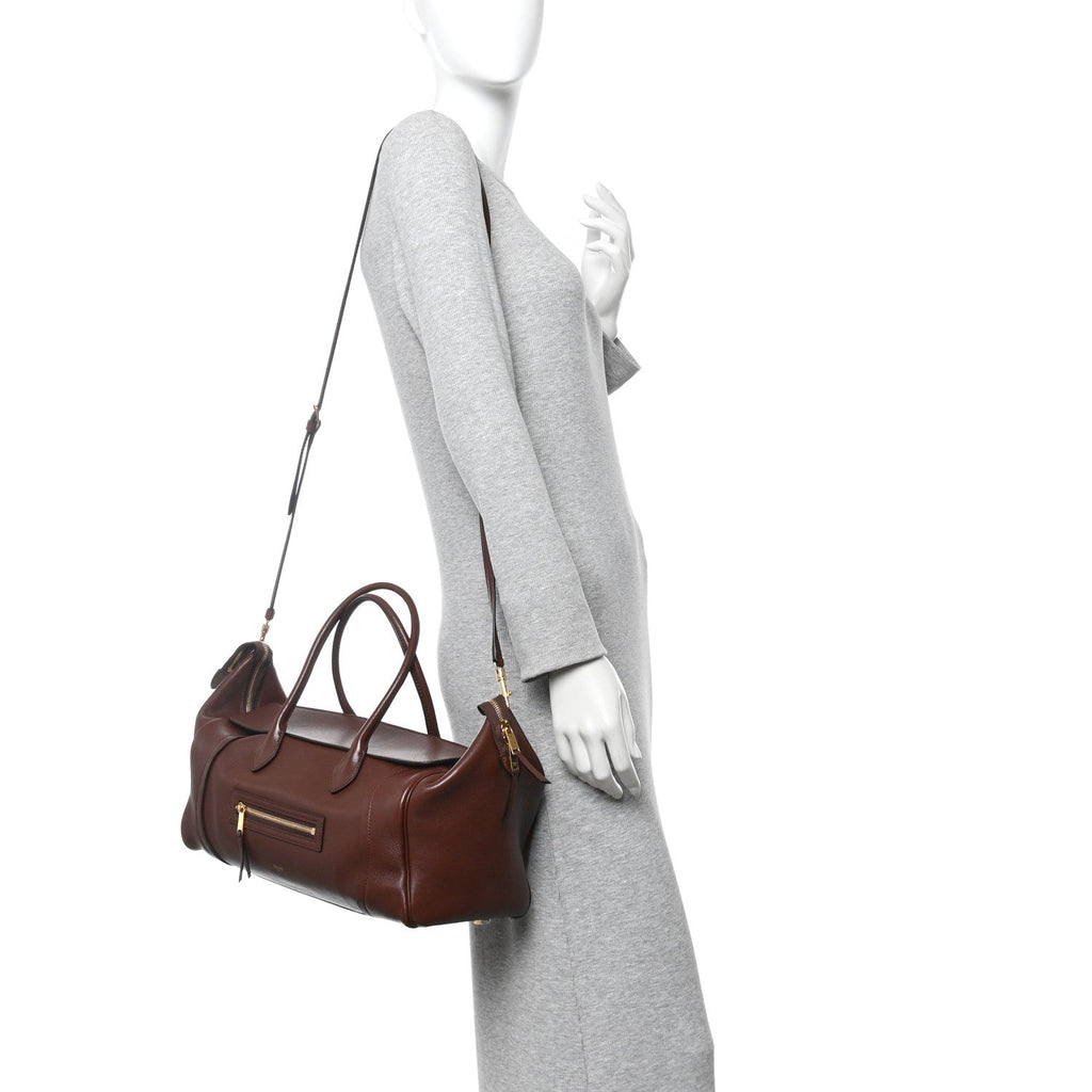 Supple Shiny Lambskin Medium New Luggage Brick