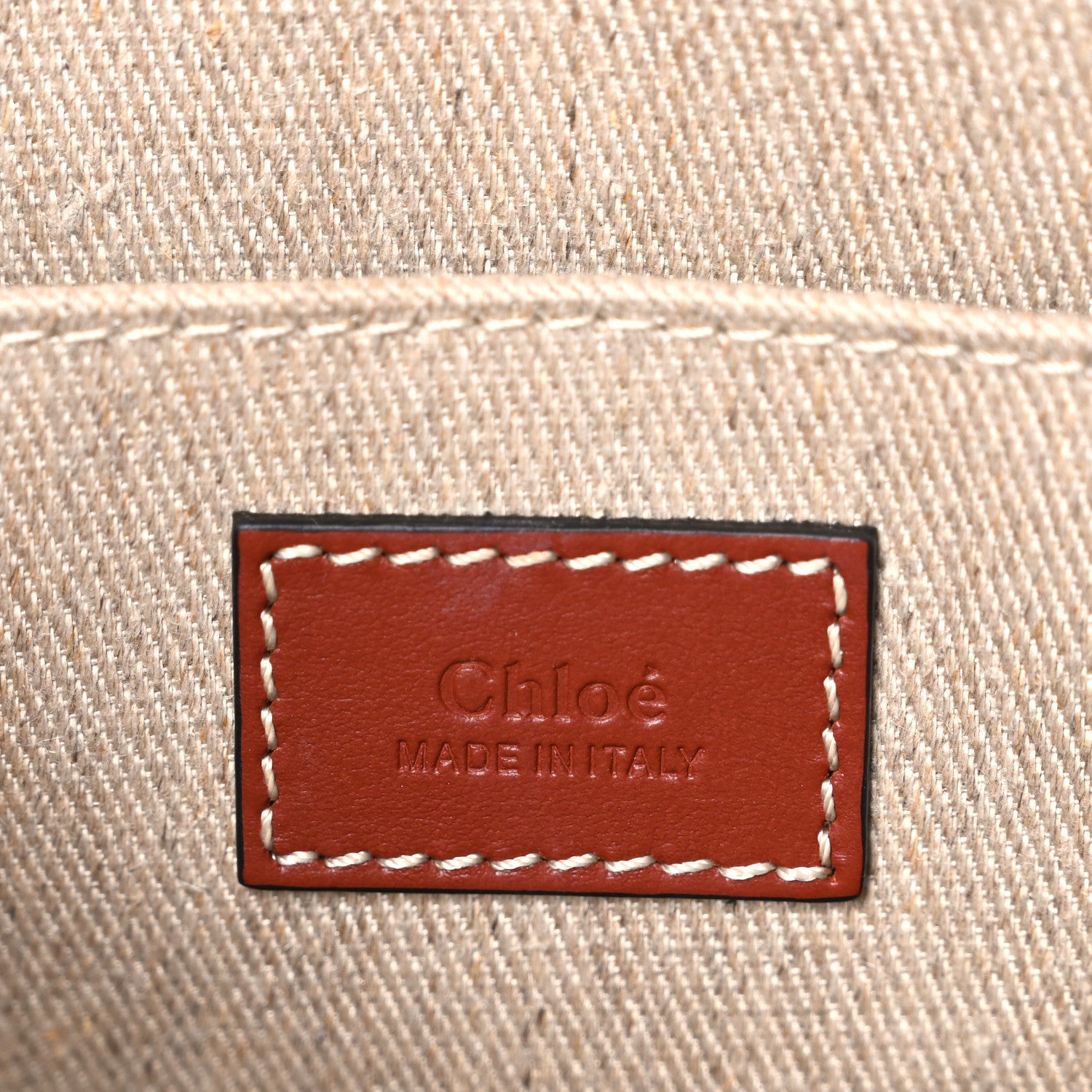 Cotton Calfskin Medium Woody Ribbon Tote White Brown