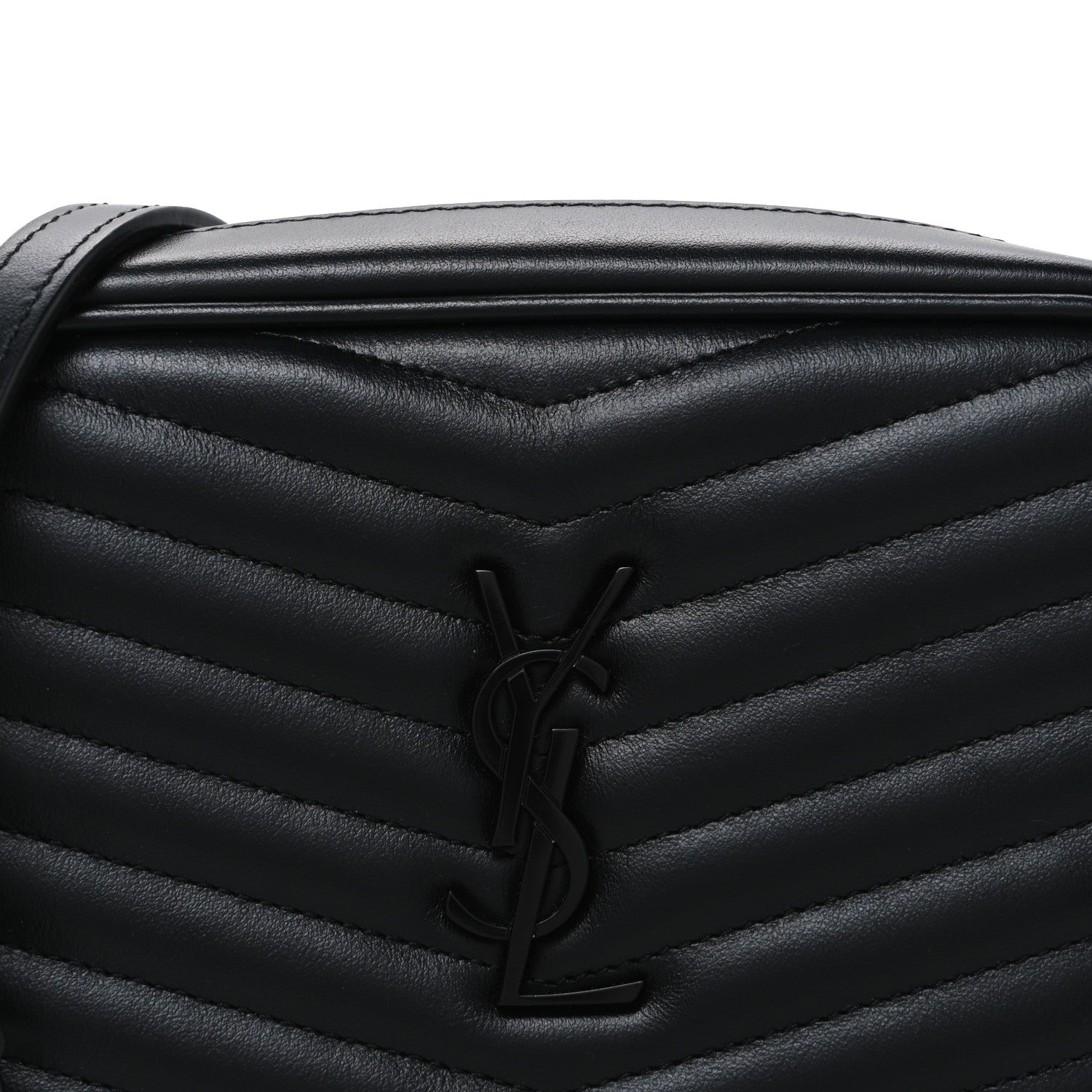 Calfskin Matelasse Monochrome Monogram Mini Lou Camera Bag Black