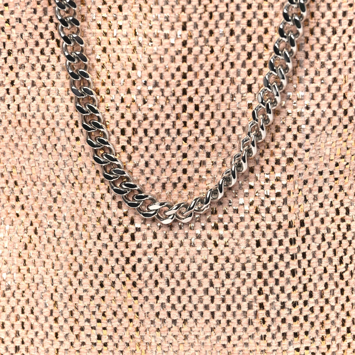 Metallic Woven Raffia Mini Falabella Fold Over Tote Pink