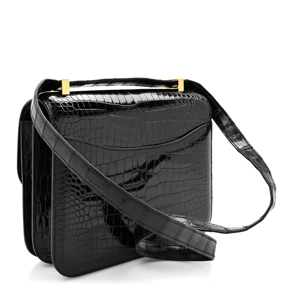 Shiny Porosus Crocodile Constance 24 Black