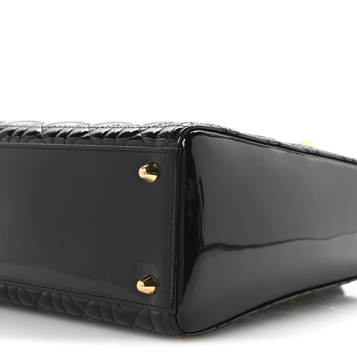 Patent Cannage Large Lady Dior Black