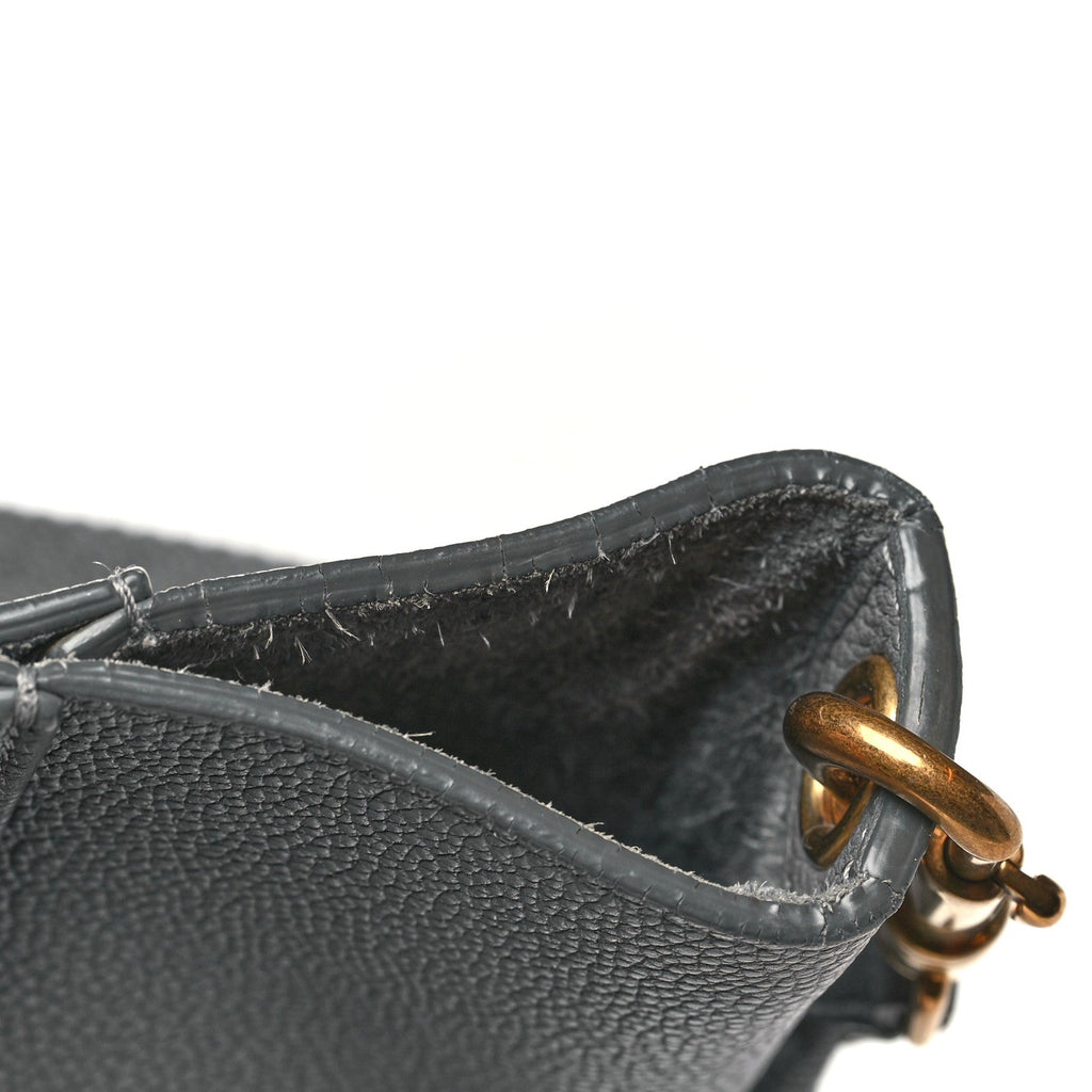 Soft Grained Calfskin Sangle Bucket Bag Grey