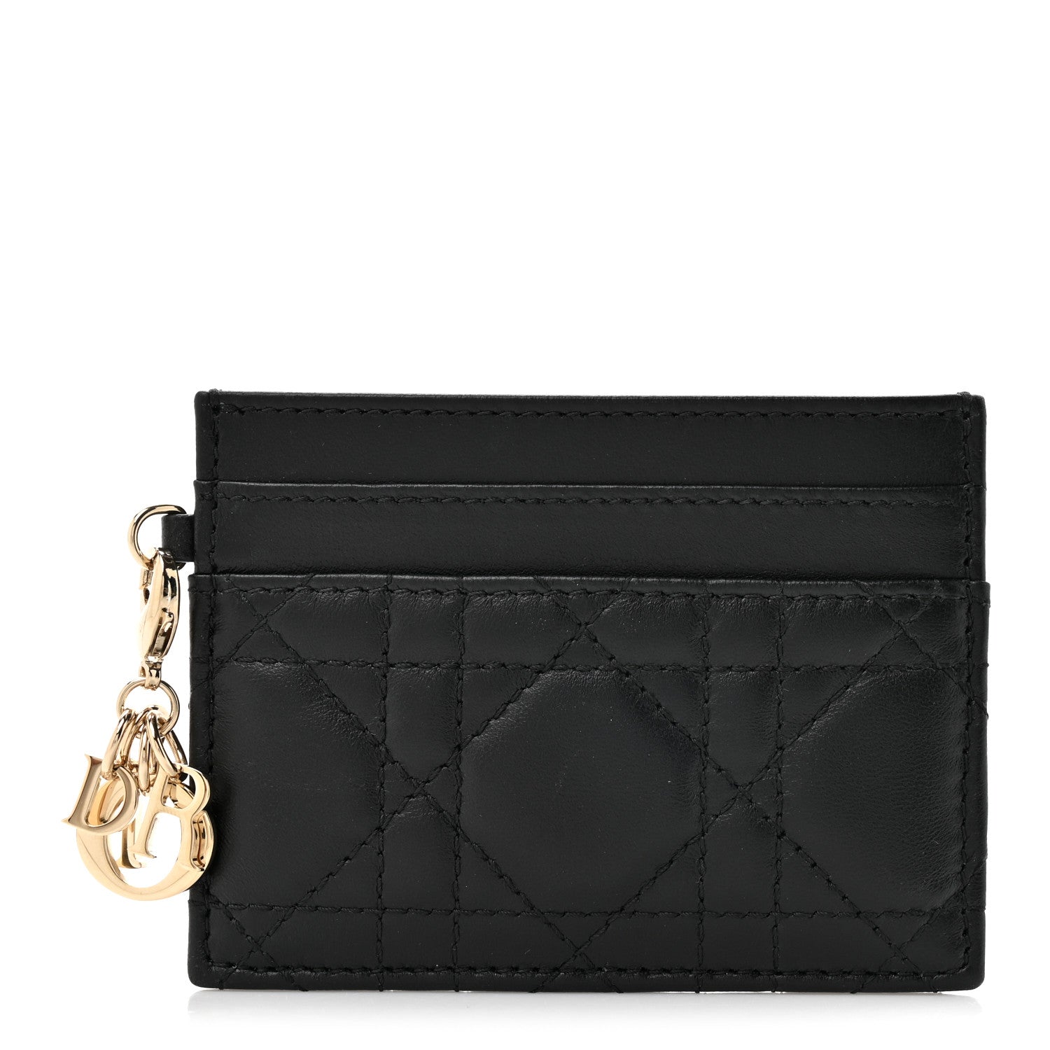 Lambskin Cannage Lady Dior  Holder Black