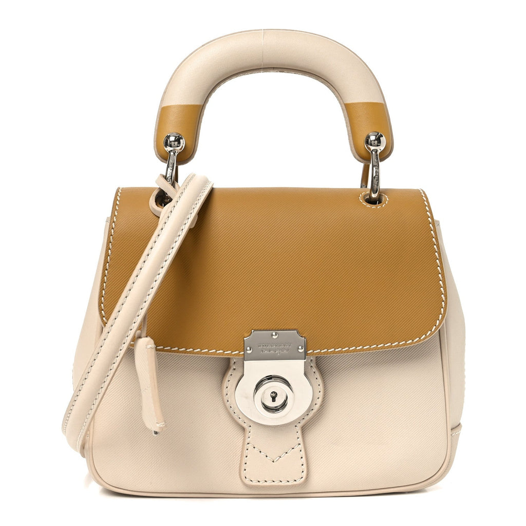 Trench Calfskin Small DK88 Top Handle Bag Limestome Ochre Yellow