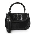 Pony Hair New Bamboo Medium Top Handle Bag Black