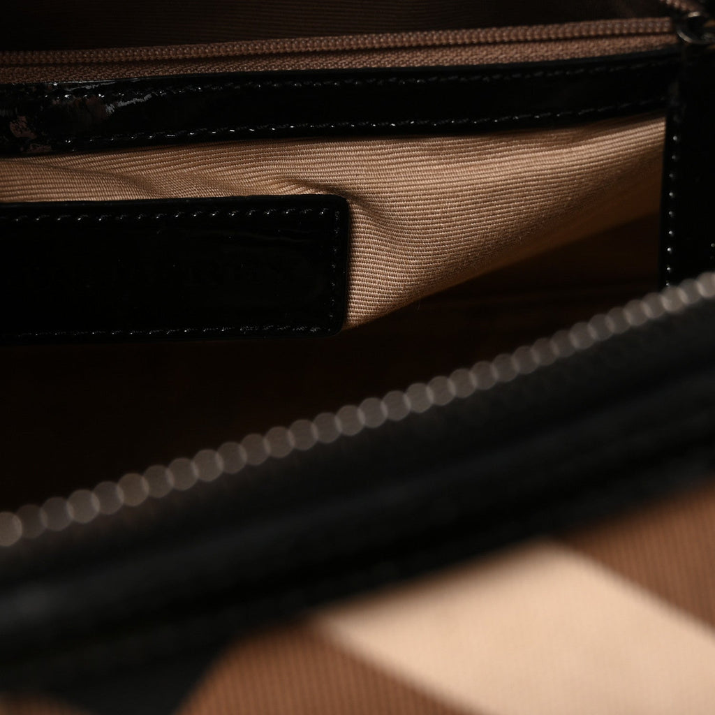 Nova Check Patent Small Chester Bowling Bag Black
