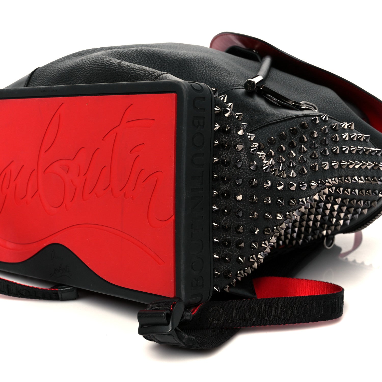 Calfskin Spiked Explorafunk Backpack Black