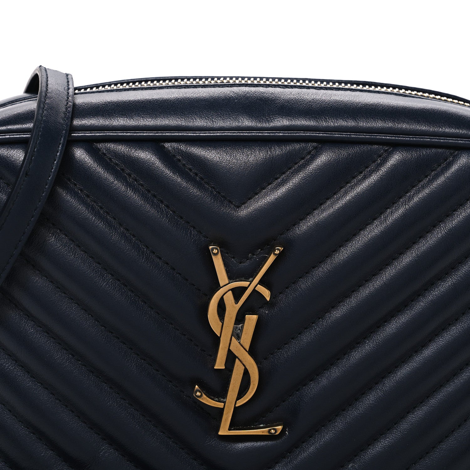 Calfskin Matelasse Monogram Lou Camera Bag Deep Marine