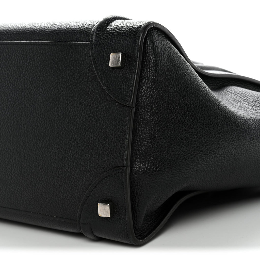 Drummed Calfskin Mini Luggage Black
