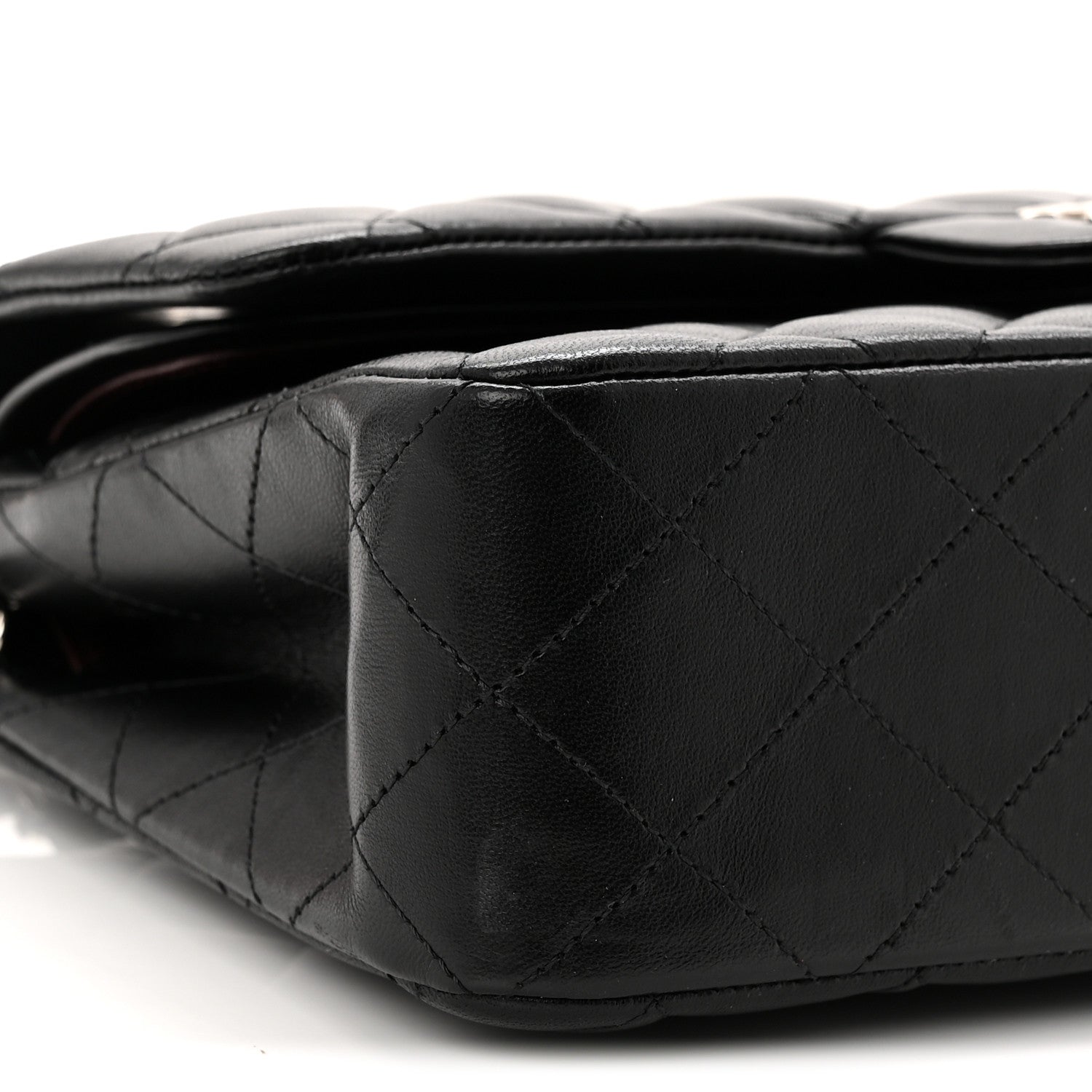 Lambskin Quilted Small Double Flap Black