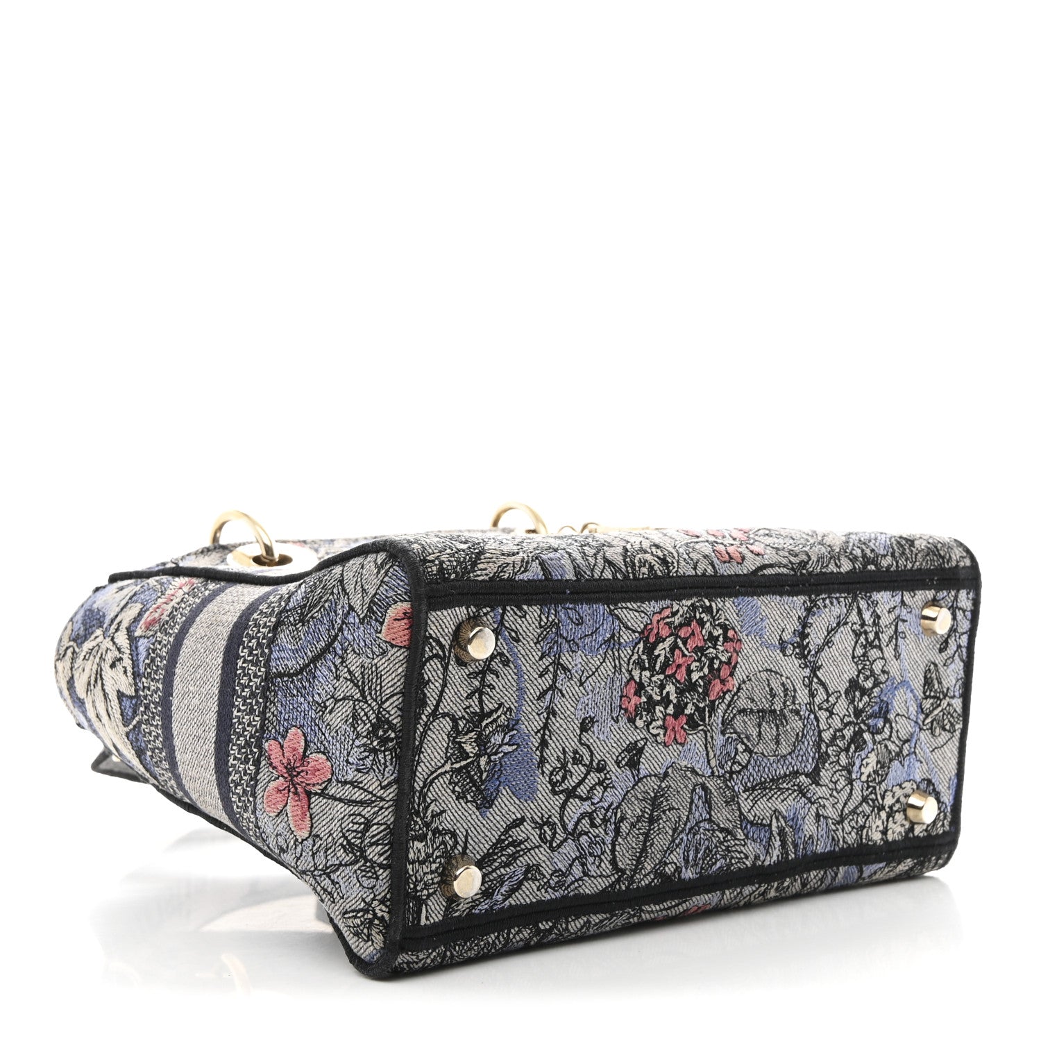 Canvas Embroidered Jardin Magique Medium Lady D-Lite Denim Multicolor