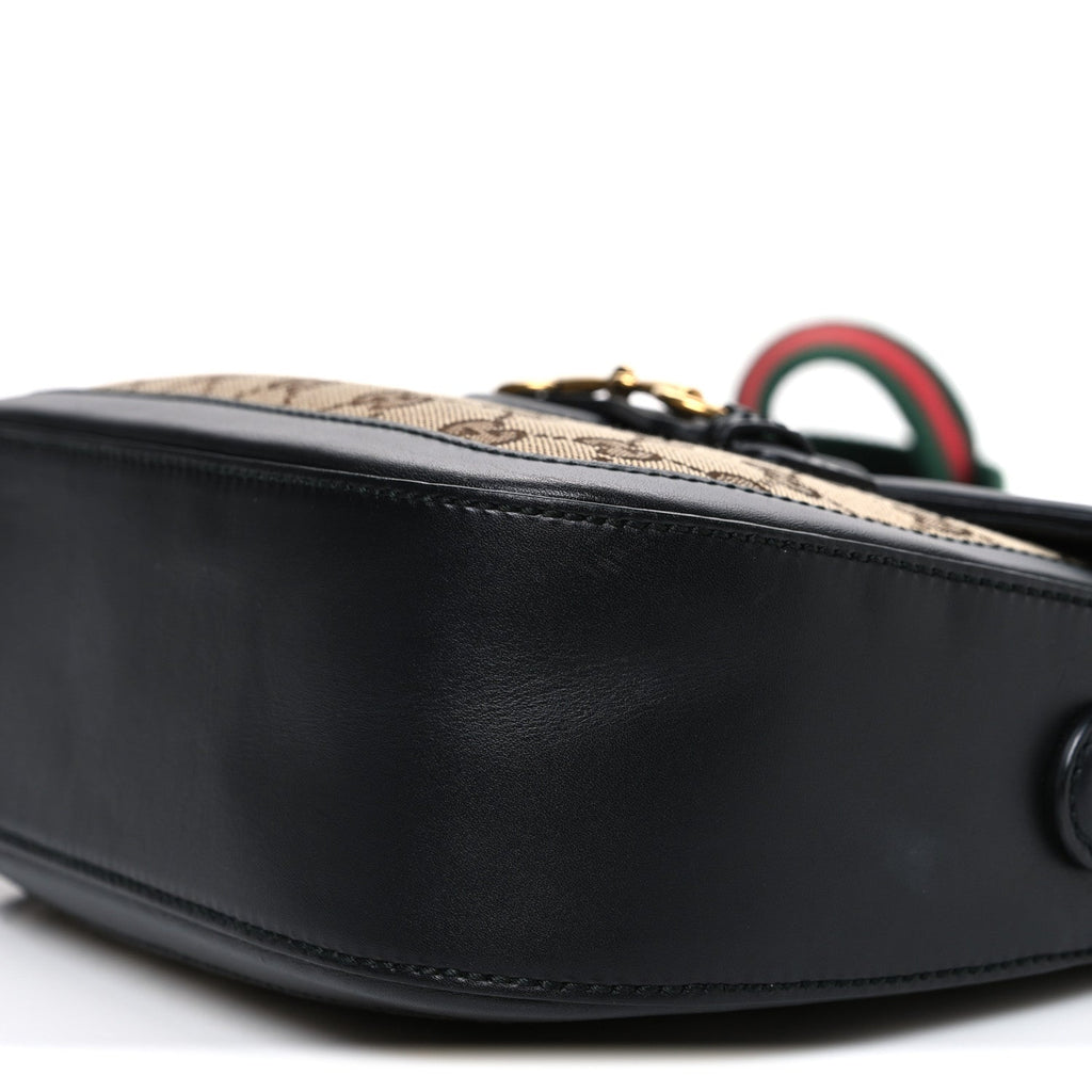 Monogram Ruinart Calfskin Medium Lady Web Shoulder Bag Beige Ebony Black
