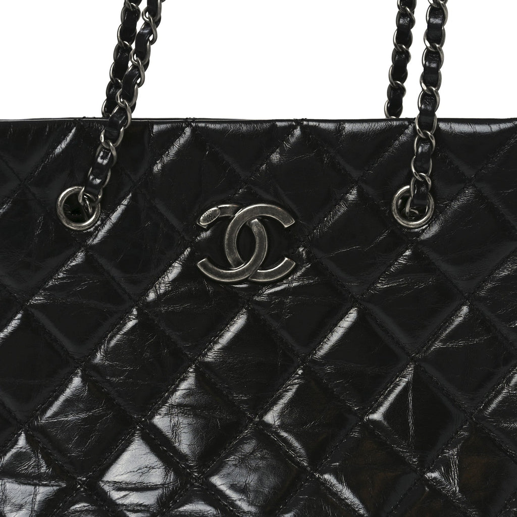 Calfskin Quilted Small Coco Soft Tote Black