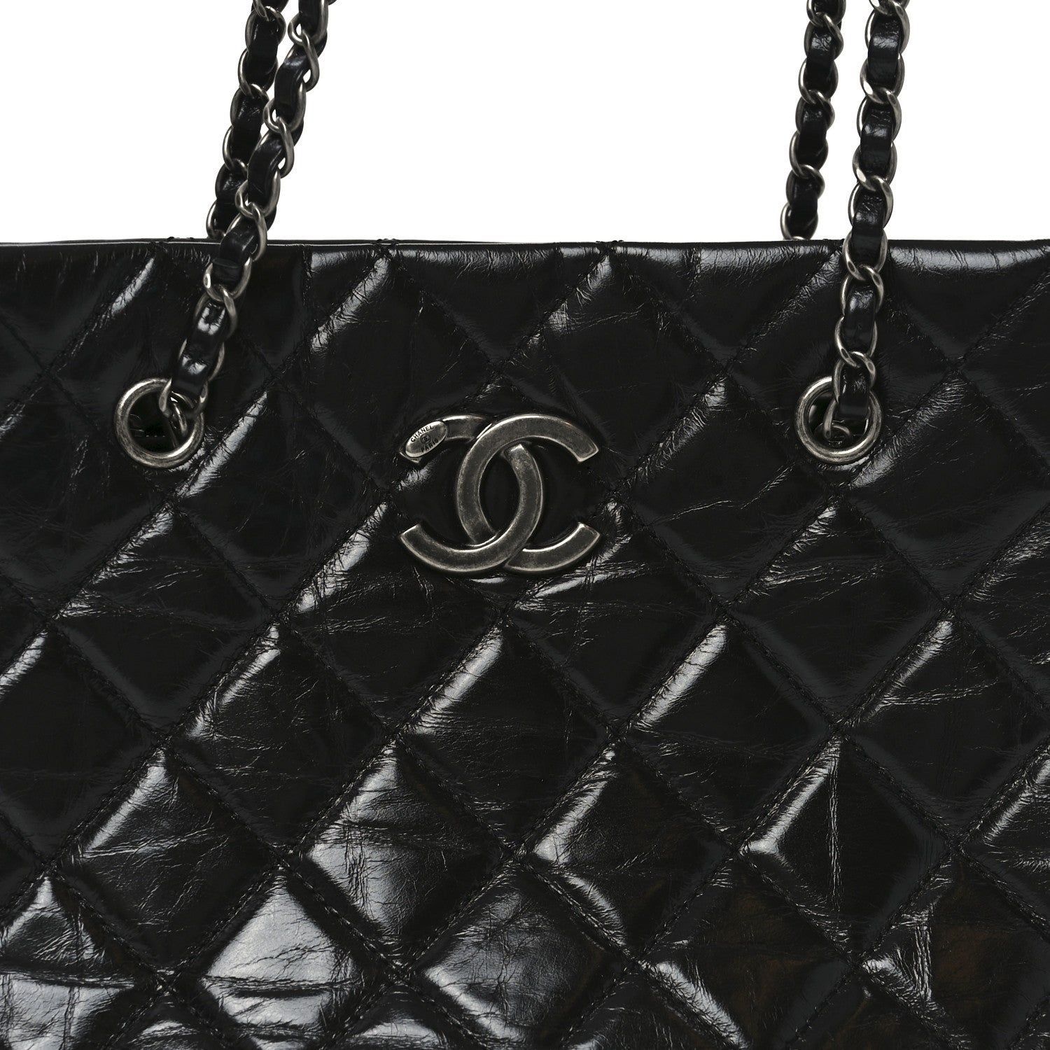 Calfskin Quilted Small Coco Soft Tote Black