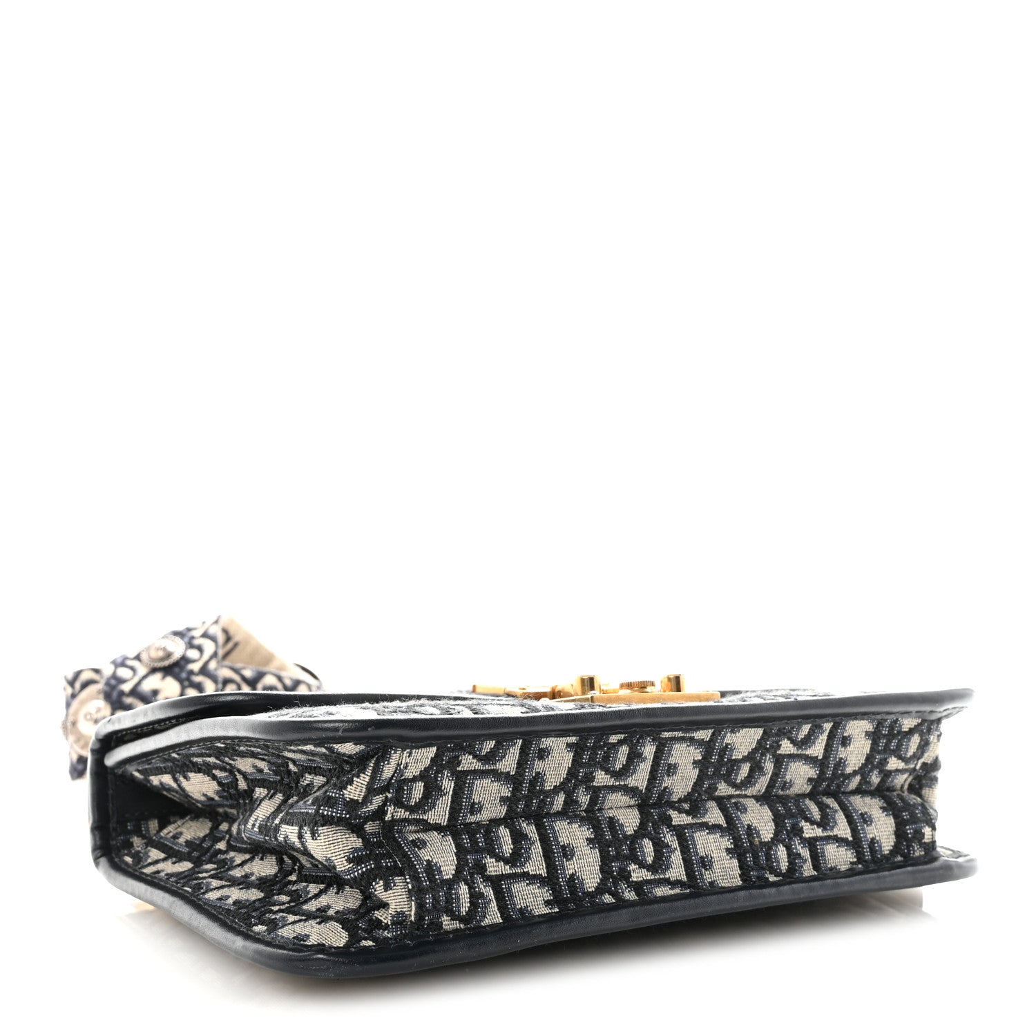 Oblique Small DiorAddict Flap Bag Navy Blue