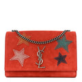 Suede Star Medium Classic Monogram Kate Satchel Berry Red